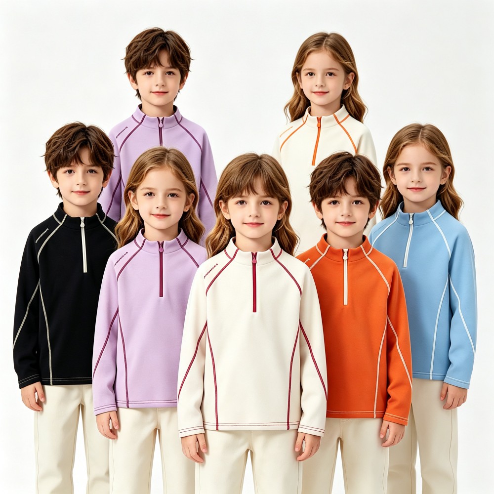 Outdoor Sport Activities For Kids - Sweat-shirt en polaire demi-zip pour enfants,