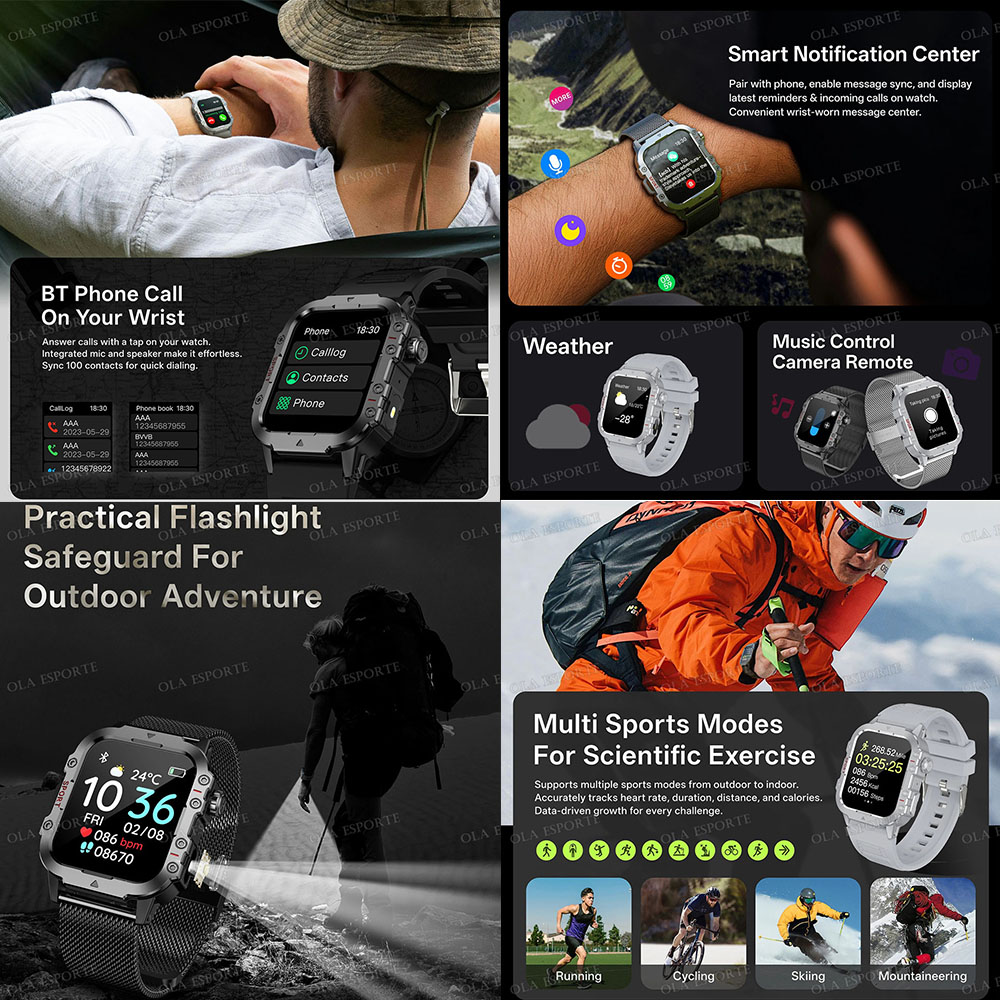 Montre intelligente militaire  - Outdoor Sport Gym avis et prix